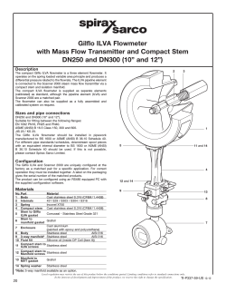 Gilflo ILVA Flowmeter with Mass Flow Transmitter and Compact Stem Description
