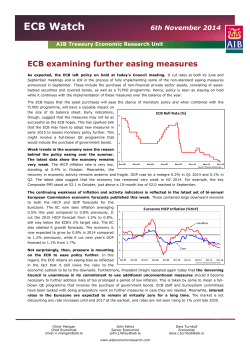 ECB Watch ECB examining further easing measures