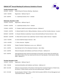 SSWLHC 49 Annual Meeting &amp; Conference Schedule of Events