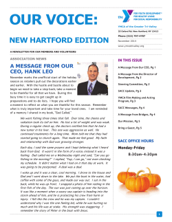 OUR VOICE: NEW HARTFORD EDITION  A MESSAGE FROM OUR