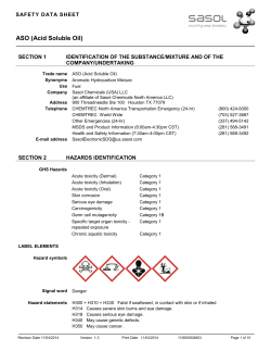 ASO (Acid Soluble Oil) S AFETY D AT A SHEET SECTION 1