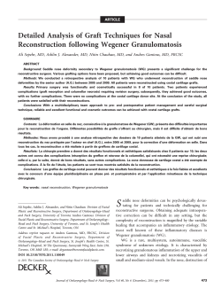 Detailed Analysis of Graft Techniques for Nasal Reconstruction following Wegener Granulomatosis
