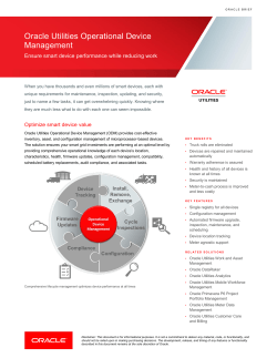 Oracle Utilities Operational Device Management Ensure smart device performance while reducing work
