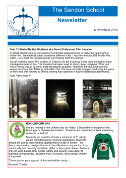 The Sandon School  Newsletter 6 November 2014