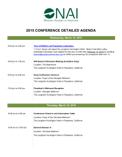 2015 CONFERENCE DETAILED AGENDA Wednesday, March 18, 2015