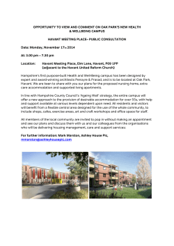 OPPORTUNITY TO VIEW AND COMMENT ON OAK PARK’S NEW HEALTH
