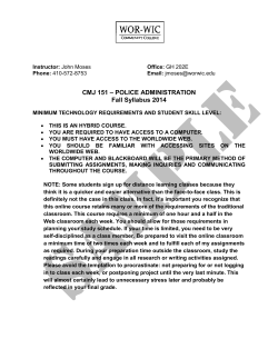 CMJ 151 – POLICE ADMINISTRATION Fall Syllabus 2014