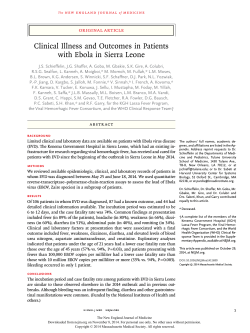 Clinical Illness and Outcomes in Patients with Ebola in Sierra Leone