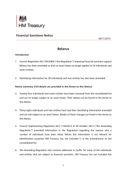 Belarus Financial Sanctions Notice