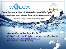 CIRAIG – Ecole Polytechnique de Montreal  www.wulca-waterlca.org
