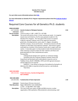 Required Core Courses for all Genetics Ph.D. students