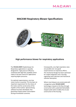 MACAWI Respiratory Blower Specifications  High performance blower for respiratory applications