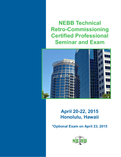 NEBB Technical Retro-Commissioning Certified Professional Seminar and Exam