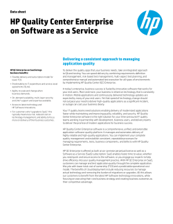 HP Quality Center Enterprise on Software as a Service application quality