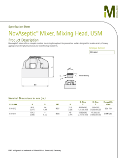 NovAseptic Mixer,�Mixing Head, USM ® Product Description