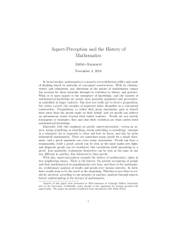 Aspect-Perception and the History of Mathematics Akihiro Kanamori November 4, 2014