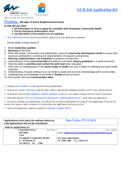 GCH Job Application Kit Position: -