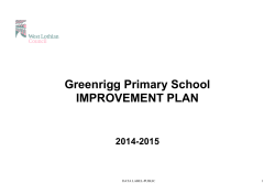 Greenrigg Primary School IMPROVEMENT PLAN  2014-2015