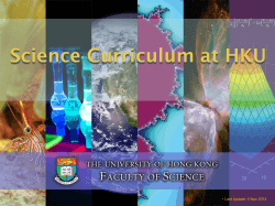 Science Curriculum at HKU Last Update: 4 Nov 2014