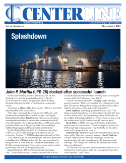 Splashdown John P. Murtha November 6, 2014