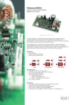 MODULE ICEpower200AC Compact Audio Amplifier Module 200W @ 0.2% THD+N