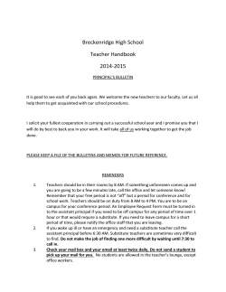 Breckenridge High School Teacher Handbook 2014-2015