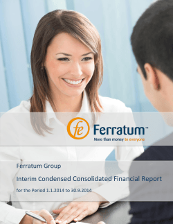 Ferratum Group Interim Co for the Period 1.1.2014 to 30.9.2014