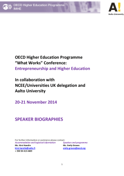 OECD Higher Education Programme “What Works” Conference: In collaboration with