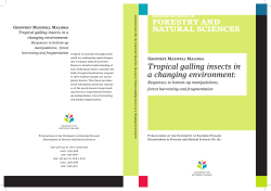 Tropical galling insects in Geoffrey Maxwell Malinga Tropical galling insects in a