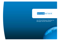 3rd Party Software Catalog for Bluegiga Access Solutions
