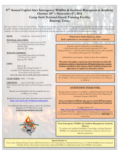 17 Annual Capital Area Interagency Wildfire &amp; Incident Management Academy October 24