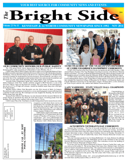 Bright Side The Your Best source for commuNitY News aNd eVeNts NoV 2014