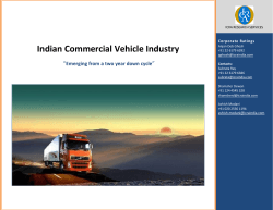 Indian Commercial Vehicle Industry “ ”