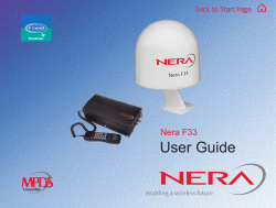 User Guide Nera F33 Back to Start Page