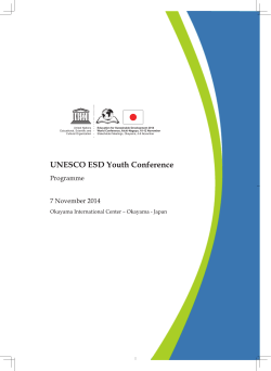 Education for Sustainable Development 2014 World Conference, Aichi-Nagoya, 10-12 November United Nations (GXFDWLRQDO6FLHQWL¿FDQG
