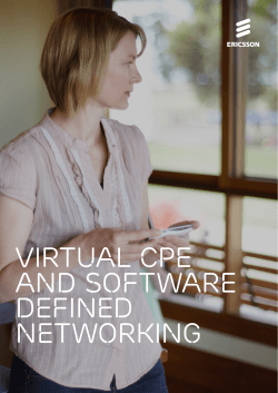 Virtual CPE and Software Defined Networking