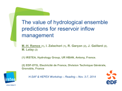 The value of hydrological ensemble predictions for reservoir inflow management M.-H. Ramos