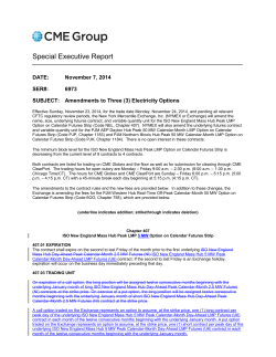 Special Executive Report  DATE: November 7, 2014