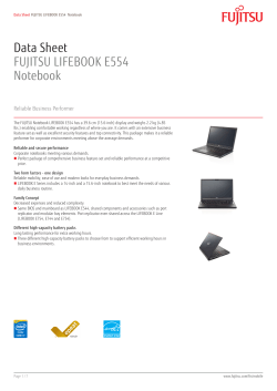 Data Sheet FUJITSU LIFEBOOK E554 Notebook Reliable Business Performer