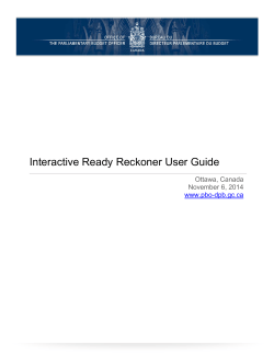 Interactive Ready Reckoner User Guide  Ottawa, Canada November 6, 2014
