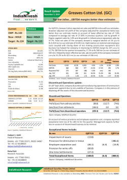 Greaves Cotton Ltd. (GC) Result Update Previous Current