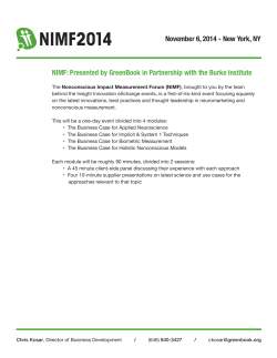 NIMF: Presented by GreenBook in Partnership with the Burke Institute
