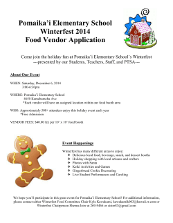 Pomaika’i Elementary School Winterfest 2014 Food Vendor Application