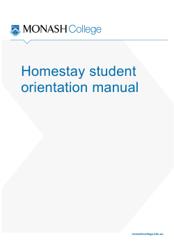 Homestay student orientation manual  monashcollege.edu.au