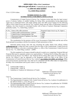 / Office of the Commisioner / Central Excise &amp; Service Tax &amp;226001