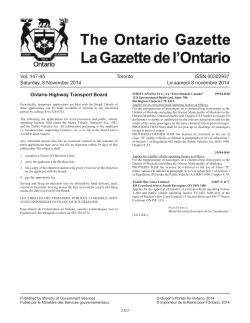 Vol. 147-45 Toronto ISSN 00302937 Le samedi 8 novembre 2014