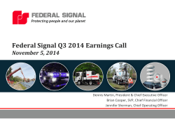 Federal Signal Q3 2014 Earnings Call November 5, 2014