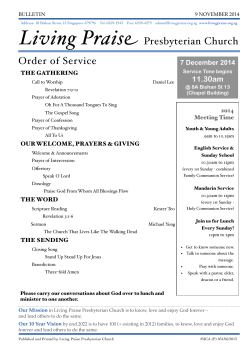 Living Praise Presbyterian Church Order of Service