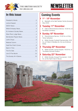 NEWSLETTER In this issue Coming Events