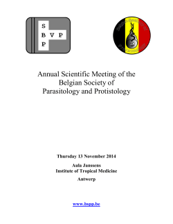 Annual Scientific Meeting of the Belgian Society of Parasitology and Protistology